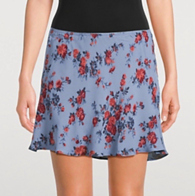 Reformation Blue Floral Chiffon Pull On Brandy Skirt Size XL NWT!