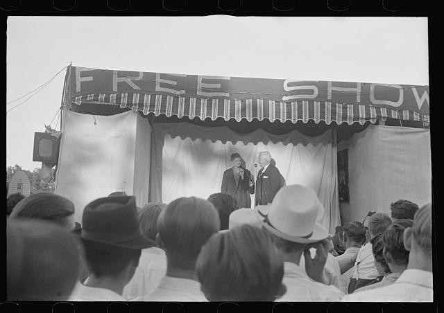 Photo:Ashville Ohio July 4 Celebration Sideshow 1938 Free Show Crowd