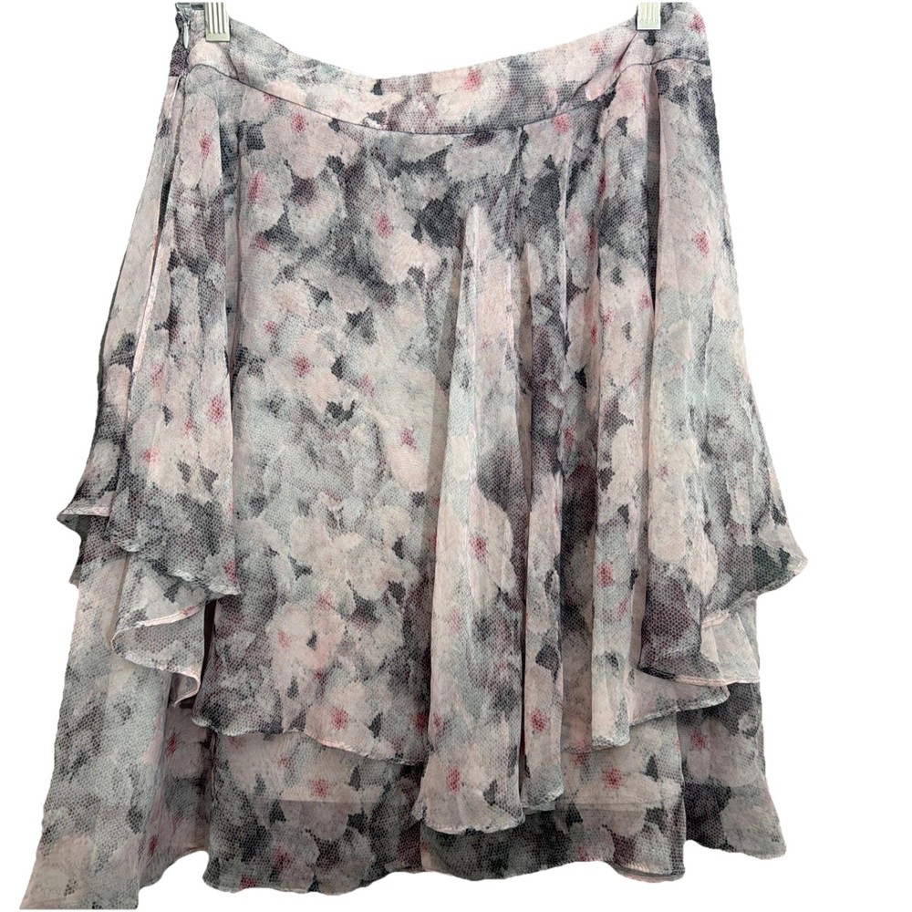 Yigue Wms Sz M Chiffon Tiered Floral  Skirt Beautiful Boho Fairy Lightweight Y2K