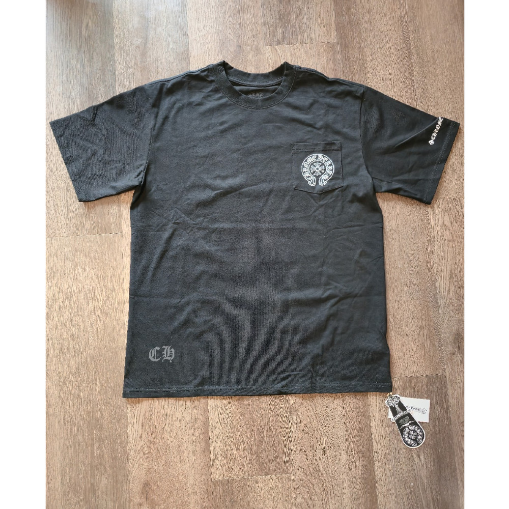 Chrome Hearts Men's Black Graphic Print Pocket Logo Crew Neck T-Shirt XL