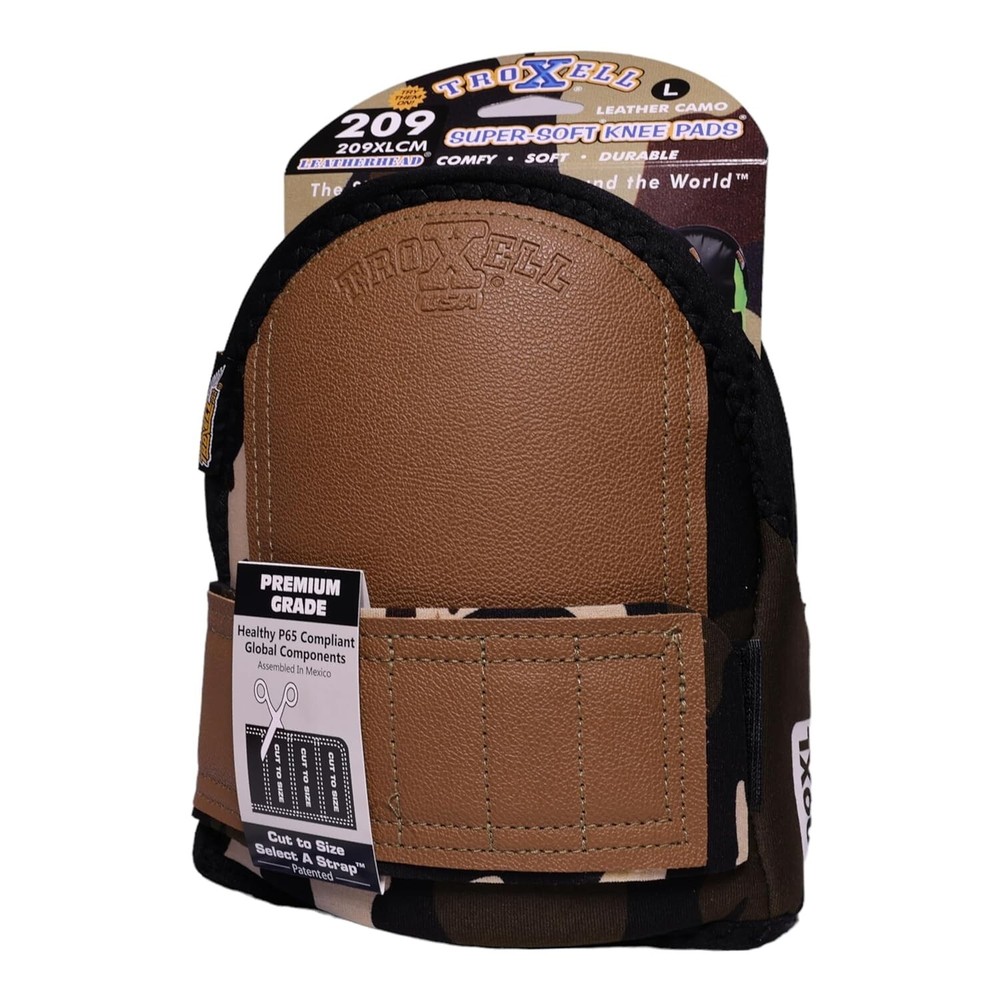 TROXELL USA SuperSoft LeatherHead Camo Knee Pads Large Size
