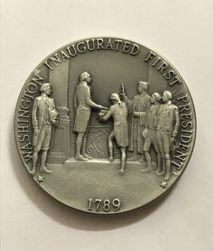 Washington Inaugurated First President 1789 Fine Pewter Commemorative Coin