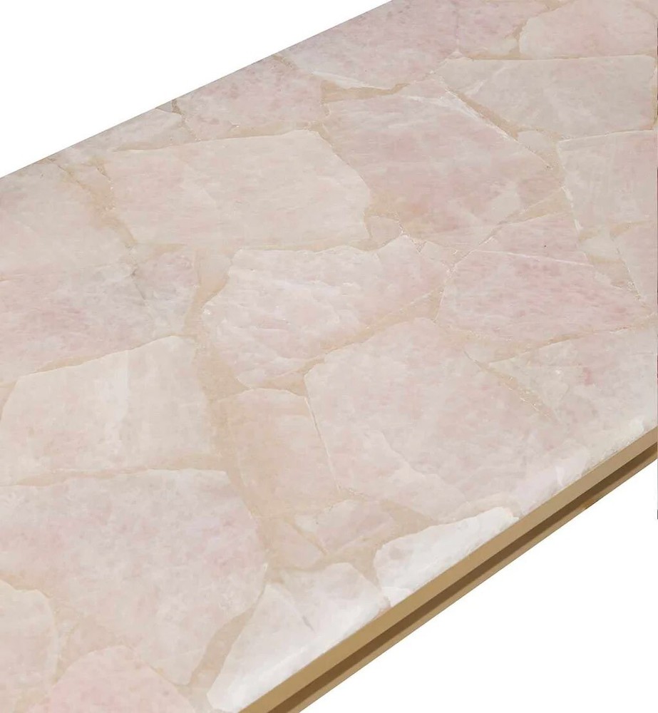 36-Inch Natural Rose Quartz Agate Table Top for Home Office Decor