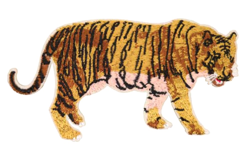 Bengal Tiger Patch Embroidered Iron-on Applique Roaring  Big Cat Wild Animals