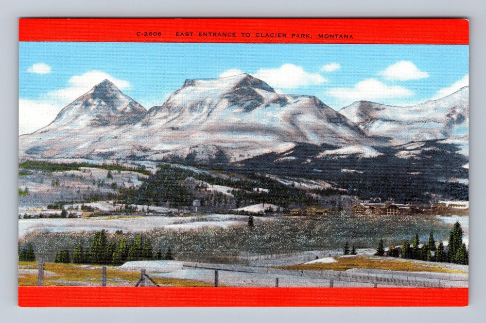 Glacier Park MT-Montana East Entrance Vintage Postcard
