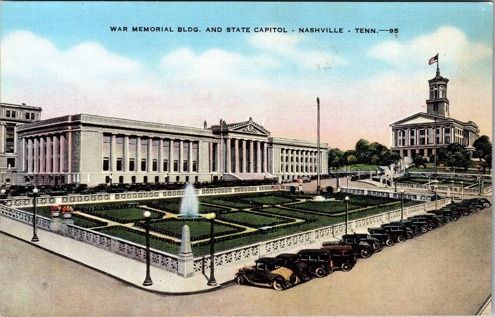 Nashville TN-Tennessee, War Memorial Building, Capitol, Vintage Postcard