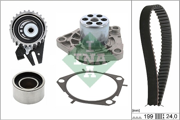 530 0625 30 INA water pump + timing belt kit for Alfa Romeo, Fiat, Lancia