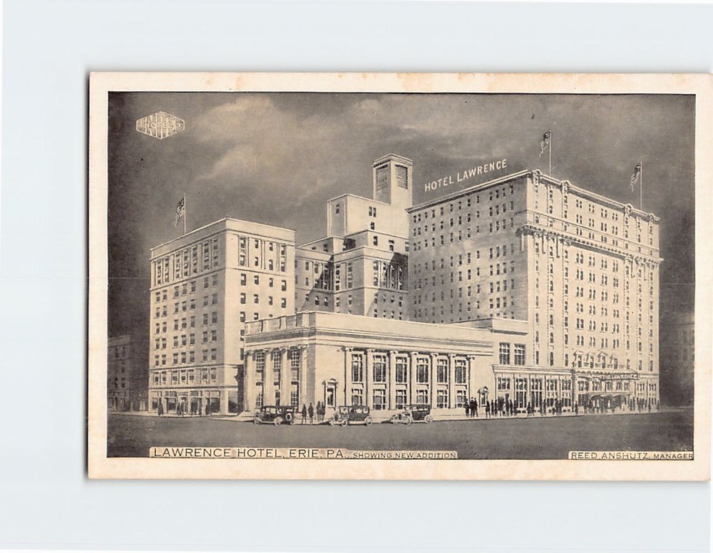 Postcard Lawrence Hotel Erie Pennsylvania USA