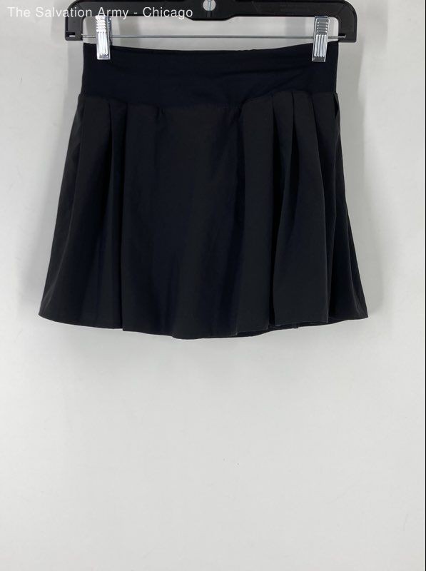 Lululemon Womens Black Elastic Waist Activewear Mini Skirt Size 2