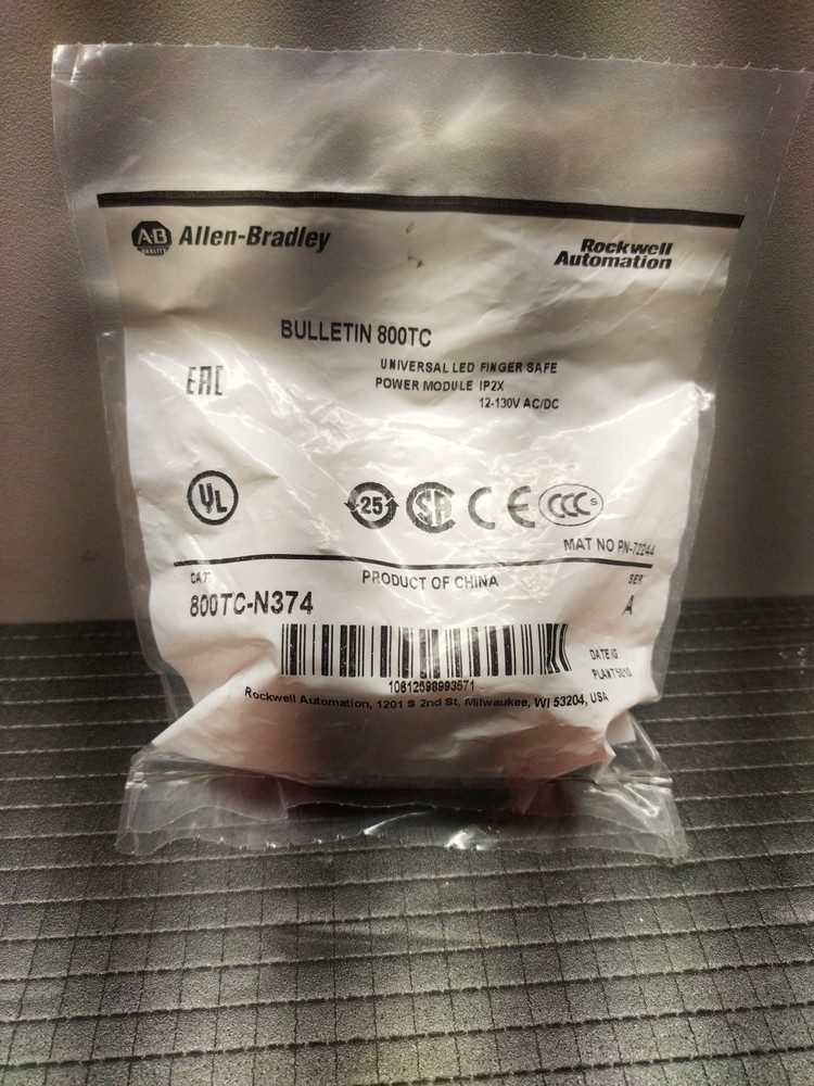 Allen Bradley 800TC-N374 Universal LED Finger Safe Power Module IP2X Ser. A NEW!