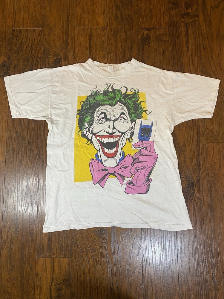 DC Comics Vintage 1988 The Joker White T-Shirt Men's Size Large Made In USA 80s