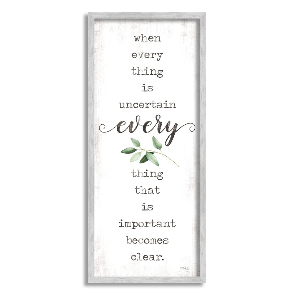 Uncertainty Motivational Green Grey Framed Wall Art for Inspiring Spaces