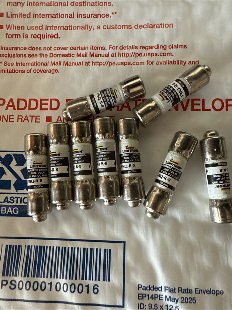 10X NEW EATON BUSSMANN FNQ-R-8 8A 600V Class CC Fuse Time Delay Fuse FNQR8