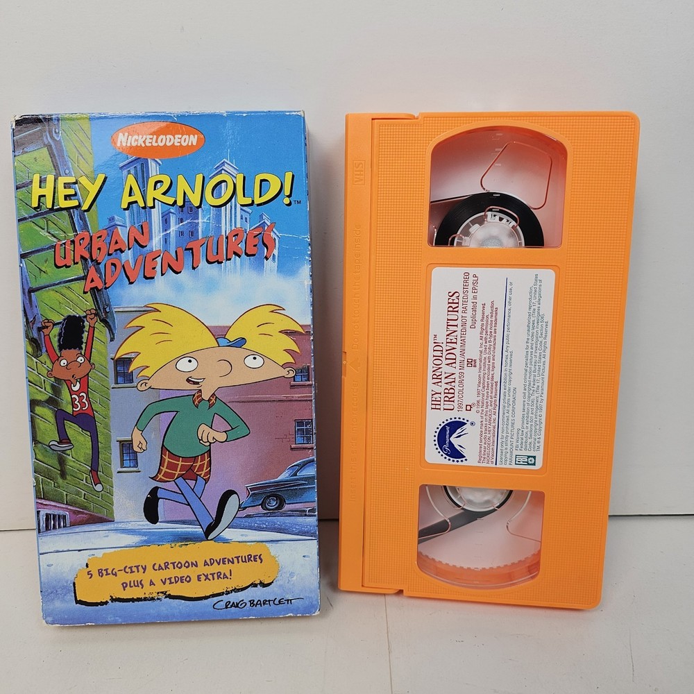 Hey Arnold Urban Adventures VHS 1997 Orange Tape Nickelodeon 90s OOP
