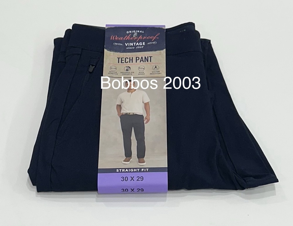 Weatherproof Vintage Men's Straight Leg Tech Pants, Blue, Size 30X29
