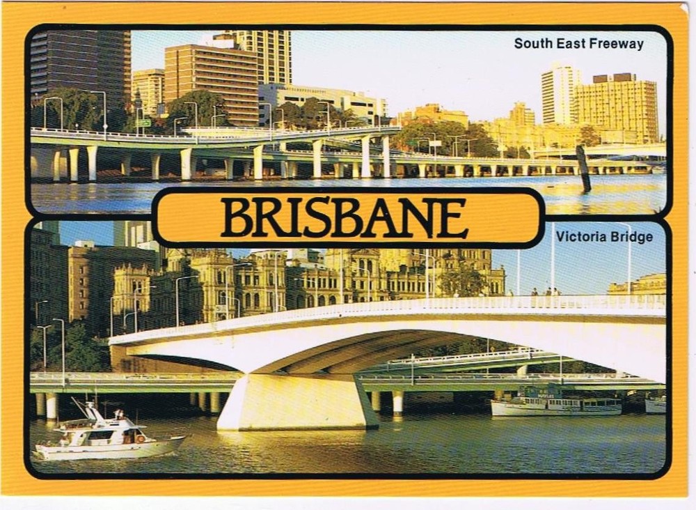 Australia Postcard Brisbane Freeway Victoria Bridge Queensland