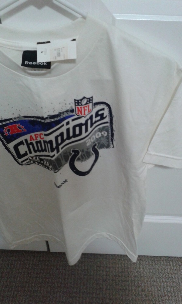 Reebok NFL Colts 2009 AFC Championship Tee Shirt Size Large