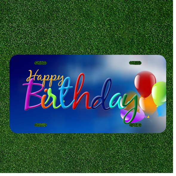 Custom Personalized Auto Tag With Happy Birthday Design