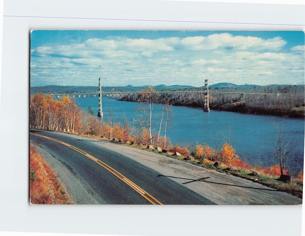 Postcard Waldo Hancock Bridge Bucksport Maine USA