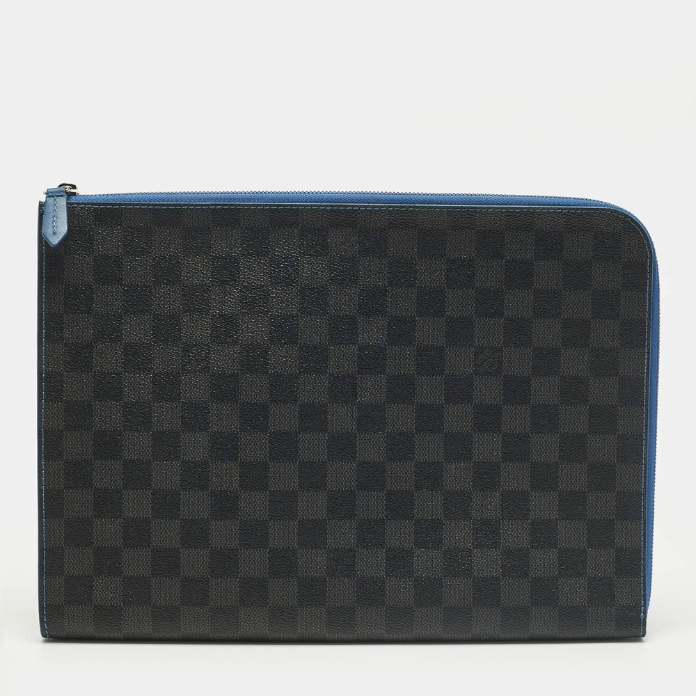Louis Vuitton Pochette Jour GM Blue Damier Graphite Canvas Pouch
