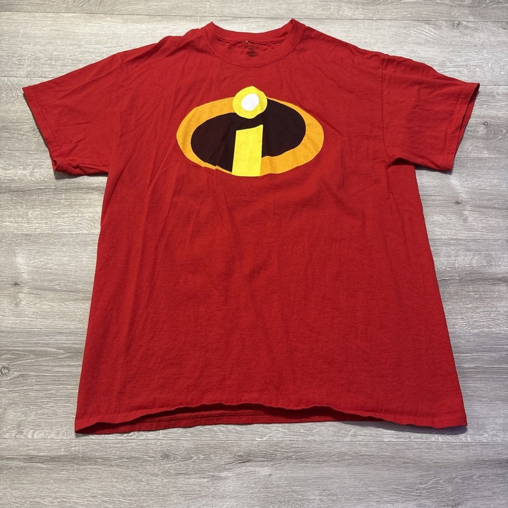 Disney Pixar Incredibles 2 T Shirt Mens L Red Logo Graphic Movie Tee Cotton