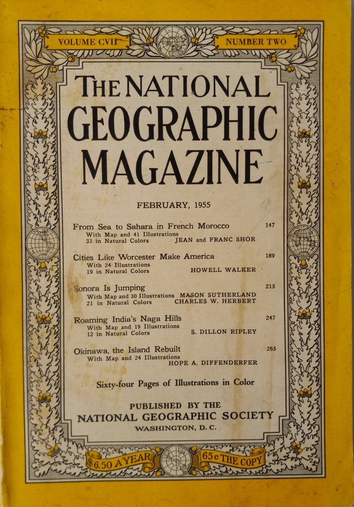 National Geographic Magazines from 1955 lot of 6