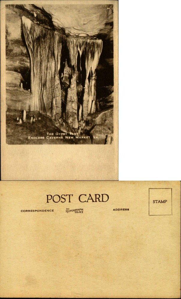 Gypsy Tent Endless Caverns New Market Virginia Rotograph UDB postcard sku924
