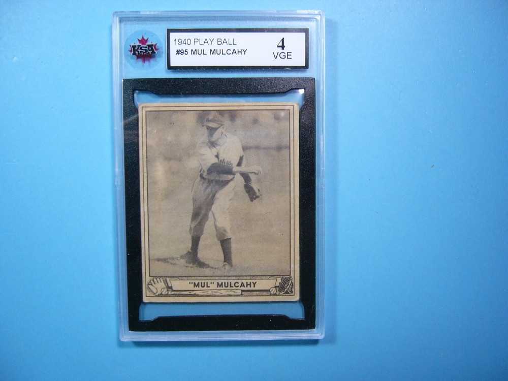 1940 Play Ball Gum MLB Baseball Card #95 Mul Mulcahey KSA 4 VG/EX Condition