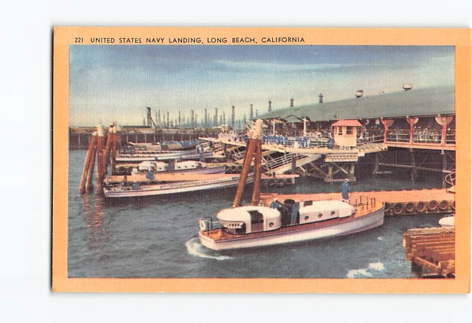 Postcard United States Navy Landing Long Beach California USA North America