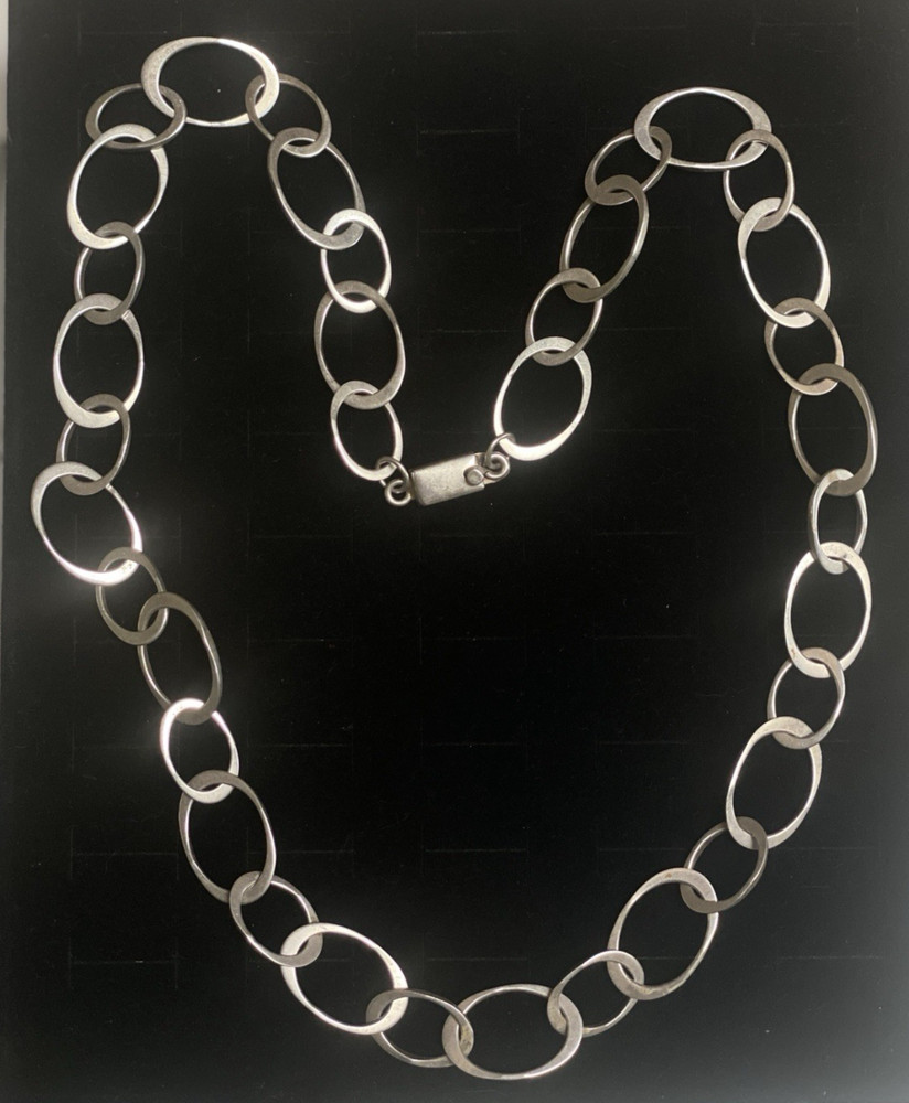 Vintage 925 Silver Taxco Necklace (TC-31 Silversmith) Modernist Style 28
