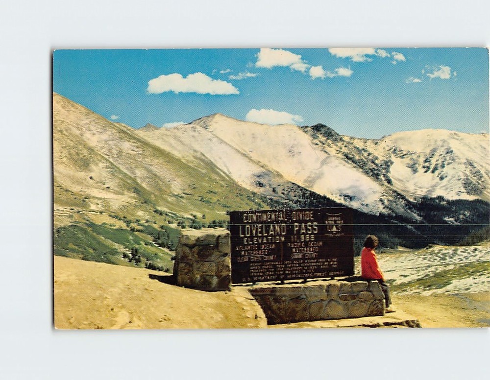 Postcard Loveland Pass on Highway US 6 Colorado USA