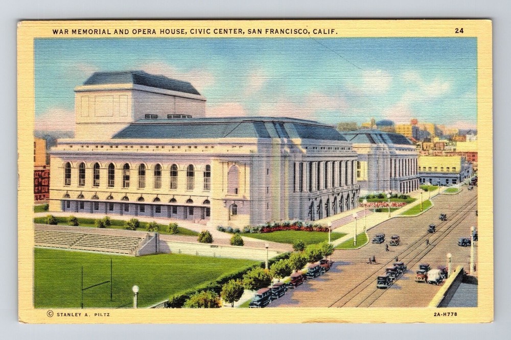 San Francisco CA-California, War Memorial & Opera House, Vintage Postcard