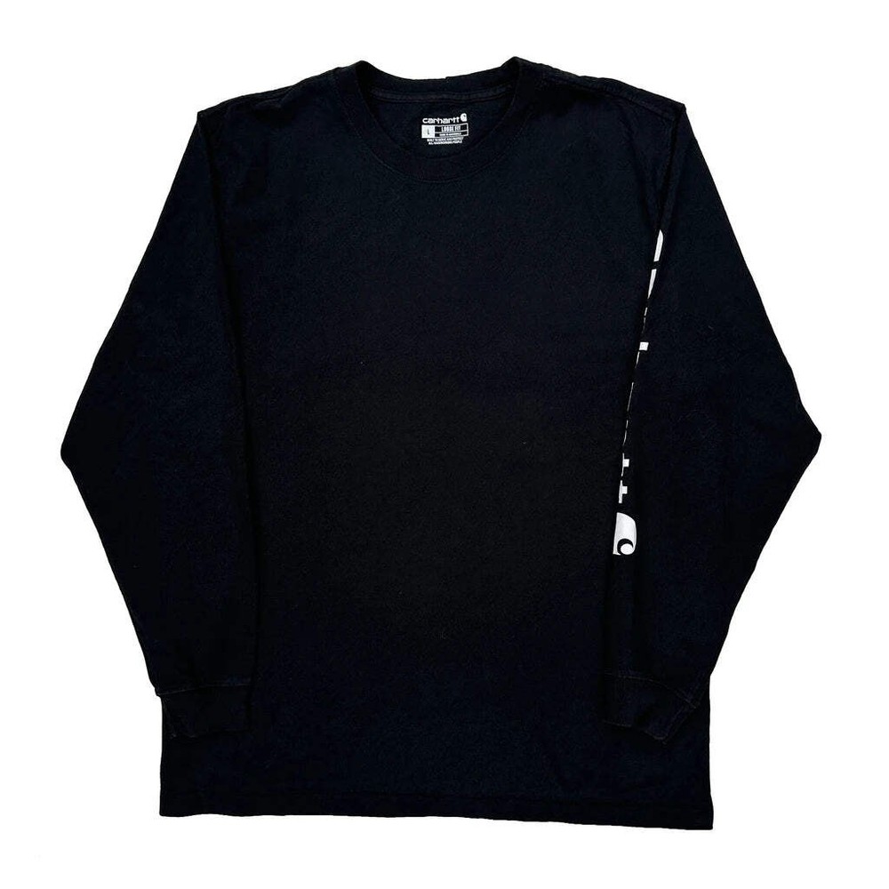 Carhartt Long Sleeve T-Shirt - Large Black Cotton