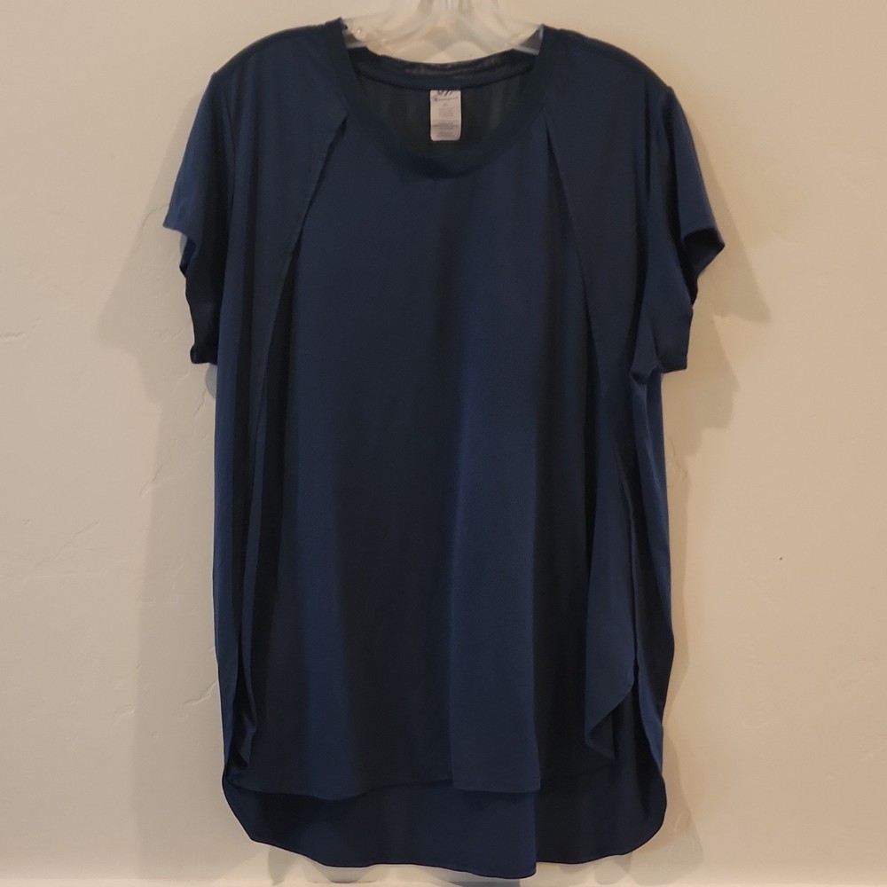 Champion Women's Blue Mesh Short Sleeve Activewear T-Shirt XL
