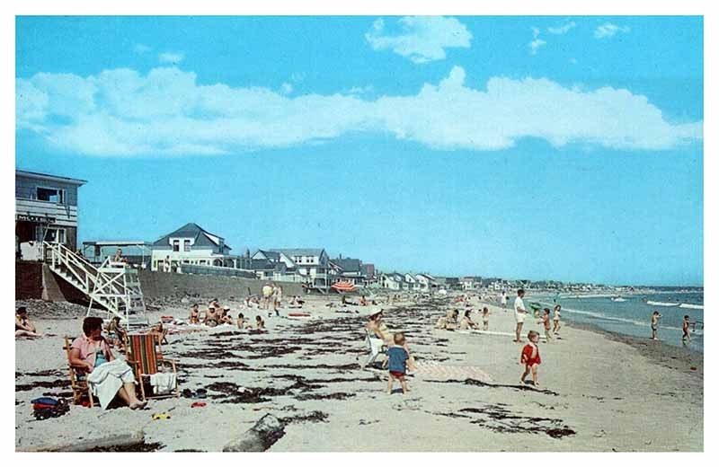 Postcard BEACH SCENE Wells Beach Maine ME j/11 AU5564
