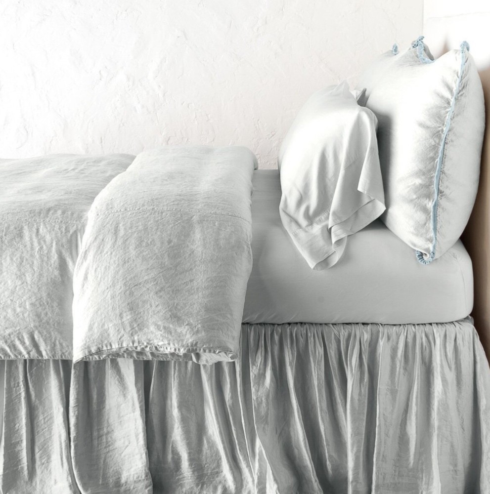 NEW Paloma Silk Bella Notte Linens Queen Floral Duvet Cover Cloud TAGS