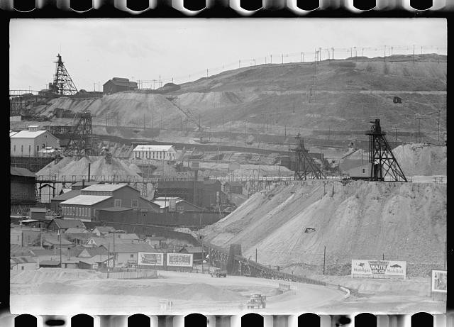 Photo:Butte Montana 1939 Copper Mine Open Pit Mining Scene
