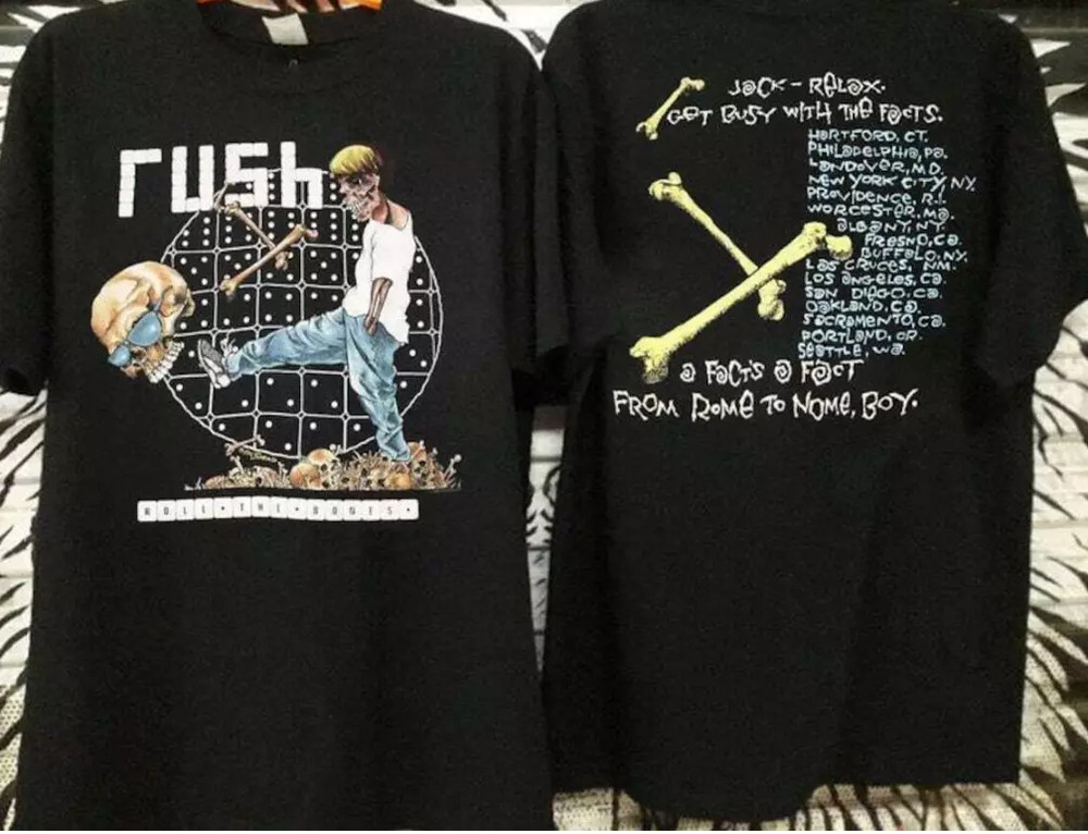 Vintage 1991 Rush Band Rolling the Bones Pushead Deadstock Vintage T-Shirt