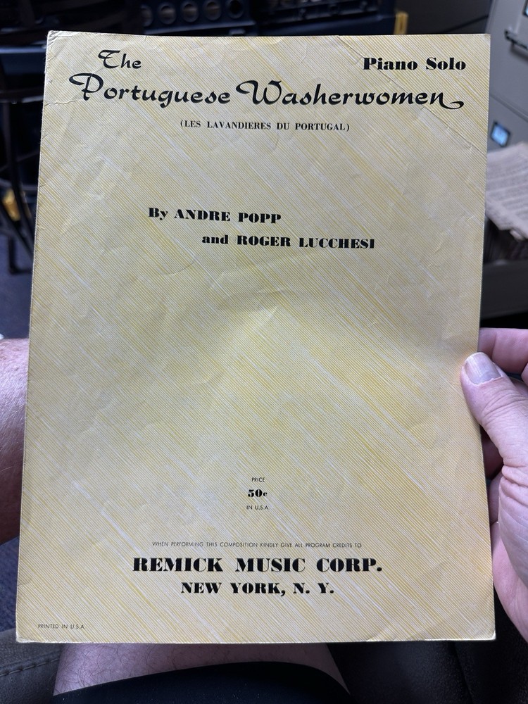 H 1956 Piano Novelty sheet music THE PORTUGUESE WASHERWOMEN by Andre Popp