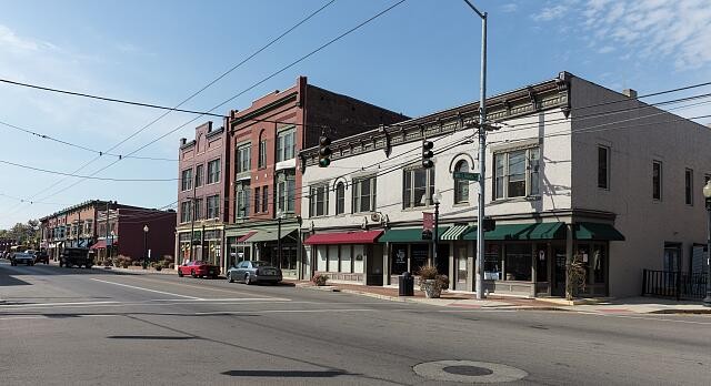 Dayton Ohio West Third Street Miami City Wright Brothers 2016 Block Scene