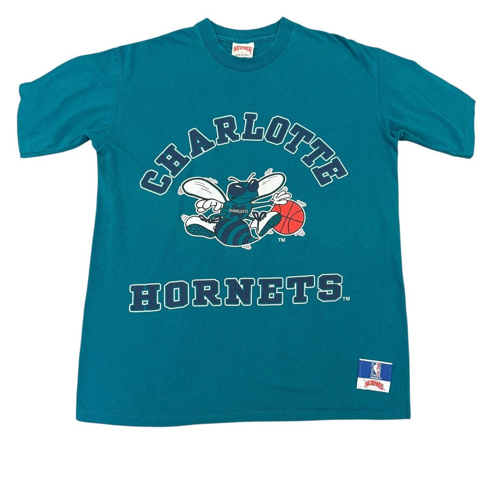 Vtg Charlotte Hornets T-Shirt Mens Large NBA Basketball Nutmeg Single Stitch USA