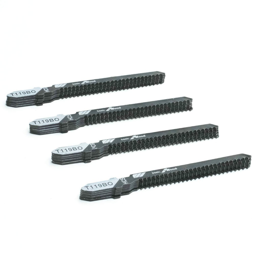 20-Piece T119BO 3 Inch 12 TPI Assorted T-Shank Scrolling Jig Saw Blades Set f...