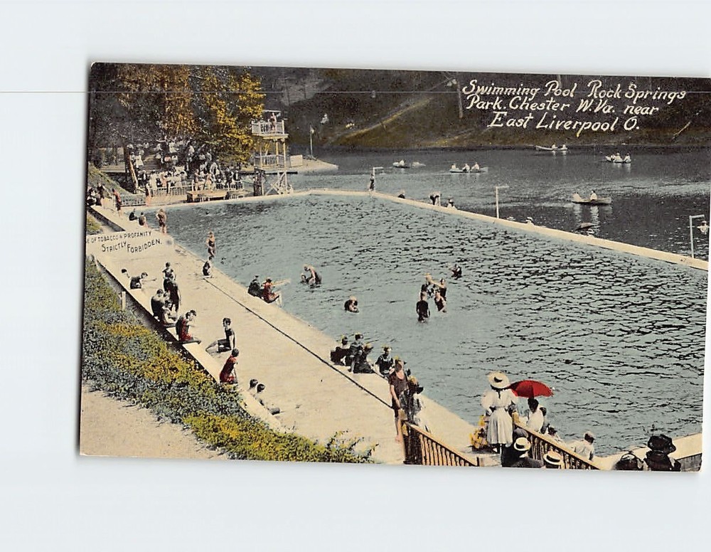 Postcard Swimming Pool Rock Springs Park West Virginia USA