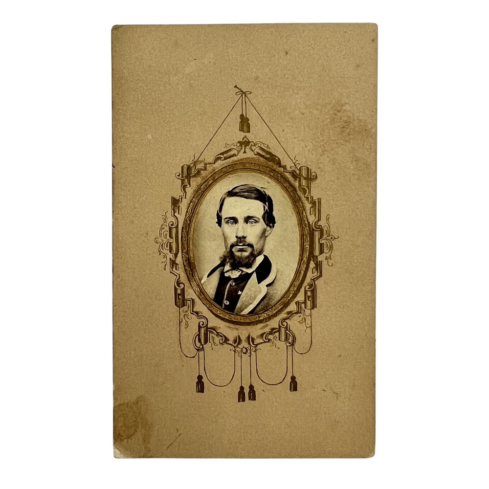Vintage 19th Century Gentleman Portrait CDV Photograph Sepia 2x3 Albumen