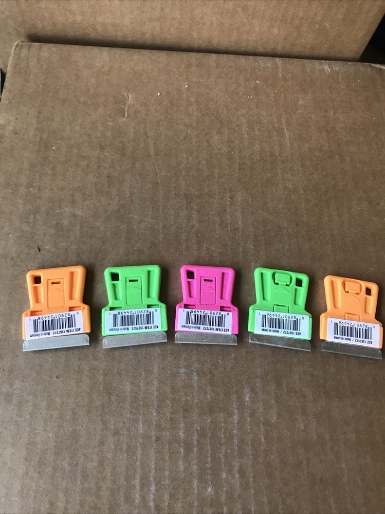 Multicolor ACE Plastic Small Steel Single Edge Scrapers 1367572-image