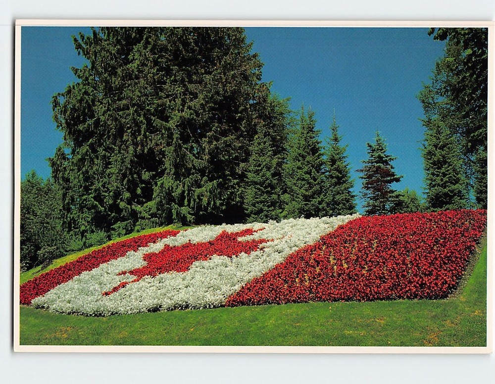 Postcard Floral Flag Minter Gardens Chiliwack Canada