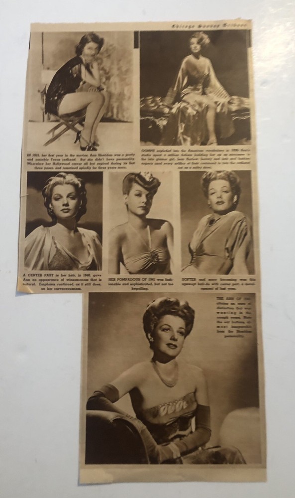 VTG 1940’s Hollywood Movie Stars Authentic Newspaper Clipping 0C25