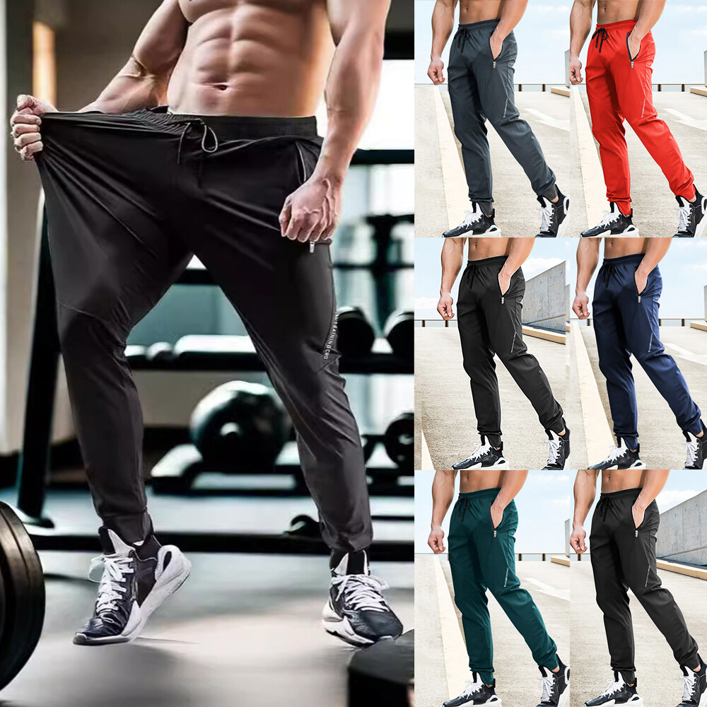 Men Ice Silk Harem Pants Trousers Joggers Sports Casual Pants    Summer Fabric