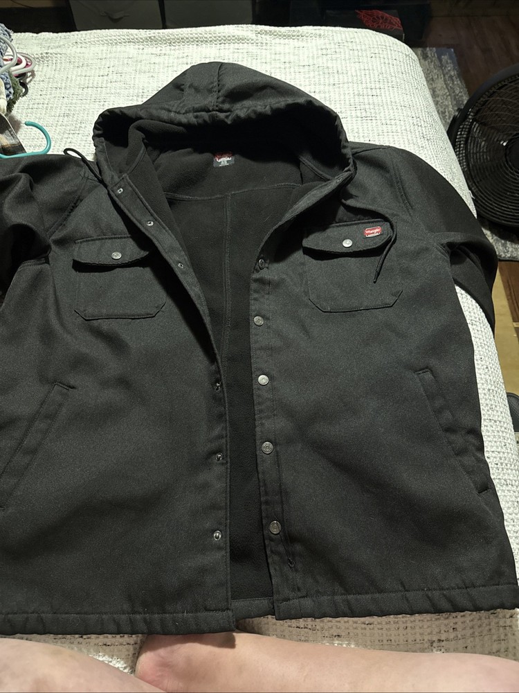 Wrangler Workwear Mens Black Canvas Blanket Lined Coat FREE SHIPPING