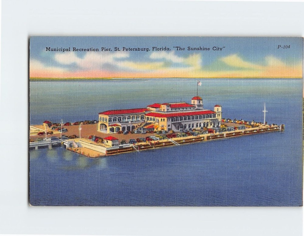 Postcard Municipal Recreation Pier St. Petersburg Florida 